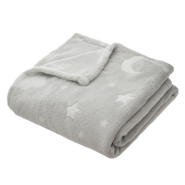 Φωσφοριζέ Κουβέρτα Fleece Κούνιας (125x150) A-S Glow Grey 158771B