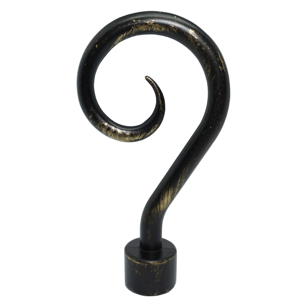 Διακοσμητικά Άκρα Κουρτινόξυλου (Σετ 2τμχ) Grace Curl Black-Gold 619072