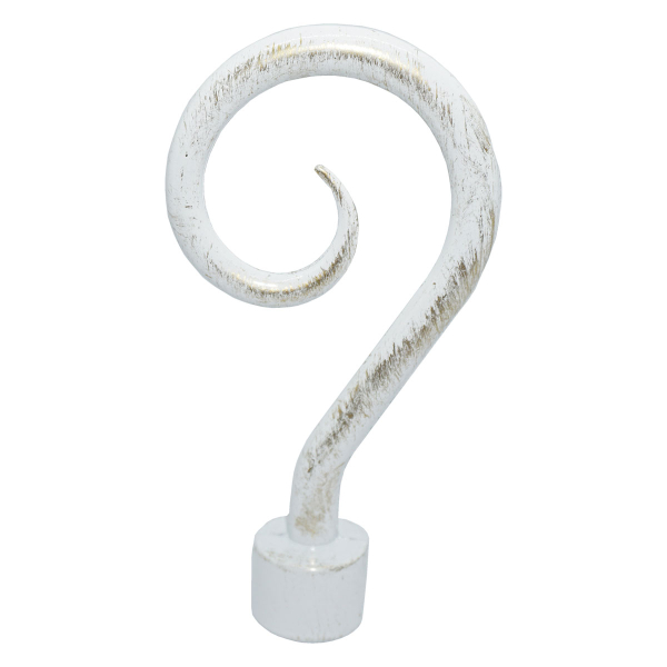 Διακοσμητικά Άκρα Κουρτινόξυλου (Σετ 2τμχ) Grace Curl White-Gold 619073