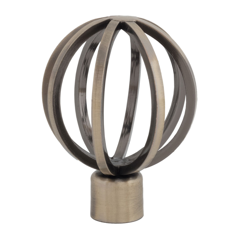 Διακοσμητικά Άκρα Κουρτινόξυλου (Σετ 2τμχ) Grace Happiness Bronze 619076