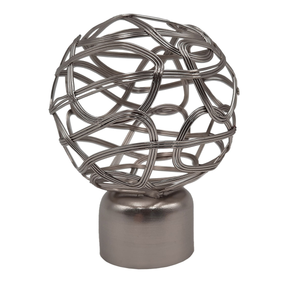 Διακοσμητικά Άκρα Κουρτινόξυλου (Σετ 2τμχ) Grace Peru Chrome 58061