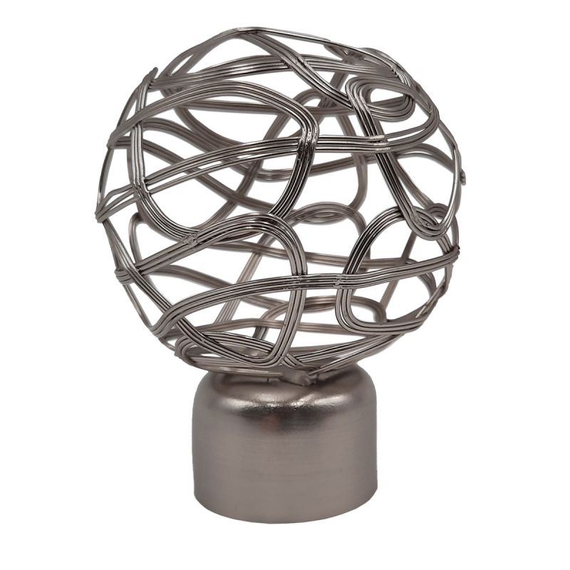 Διακοσμητικά Άκρα Κουρτινόξυλου (Σετ 2τμχ) Grace Peru Chrome 58061