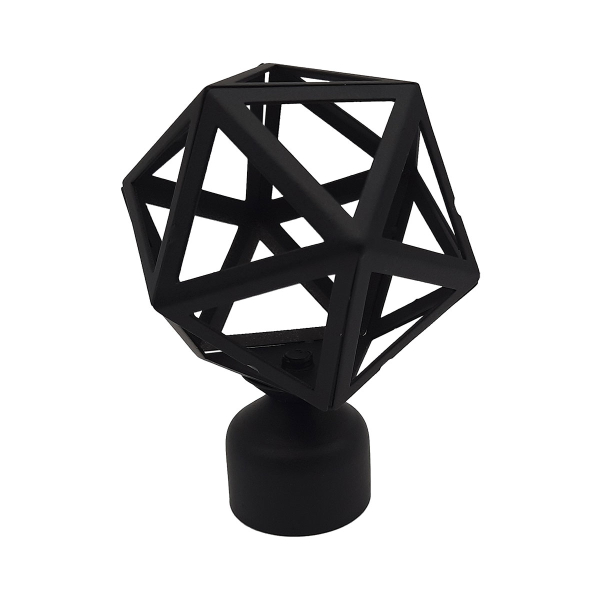 Διακοσμητικά Άκρα Κουρτινόξυλου (Σετ 2τμχ) Grace Stars Black 59010