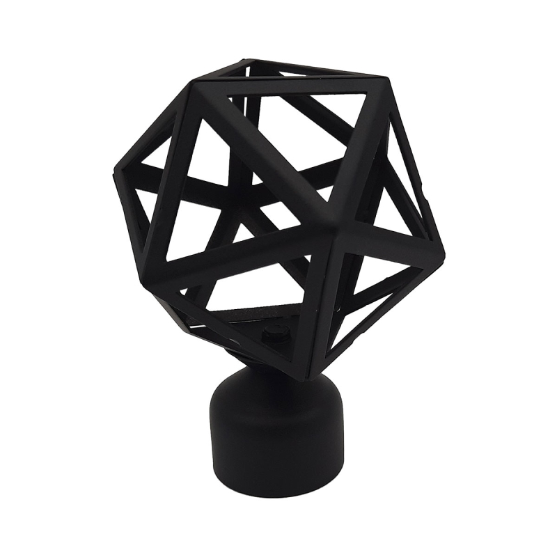 Διακοσμητικά Άκρα Κουρτινόξυλου (Σετ 2τμχ) Grace Stars Black 59010