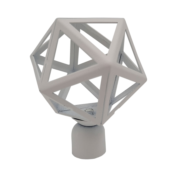 Διακοσμητικά Άκρα Κουρτινόξυλου (Σετ 2τμχ) Grace Stars White Mat 59014