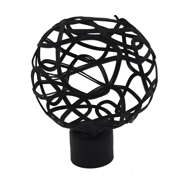 Διακοσμητικά Άκρα Κουρτινόξυλου (Σετ 2τμχ) Grace Peru Black 59020