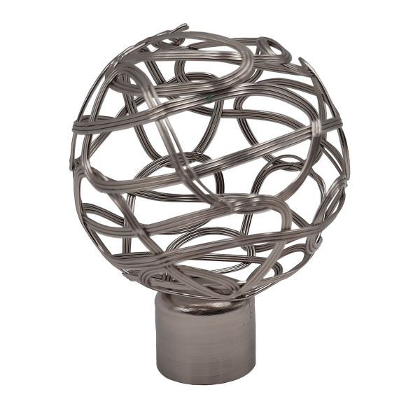 Διακοσμητικά Άκρα Κουρτινόξυλου (Σετ 2τμχ) Grace Peru Chrome 59021