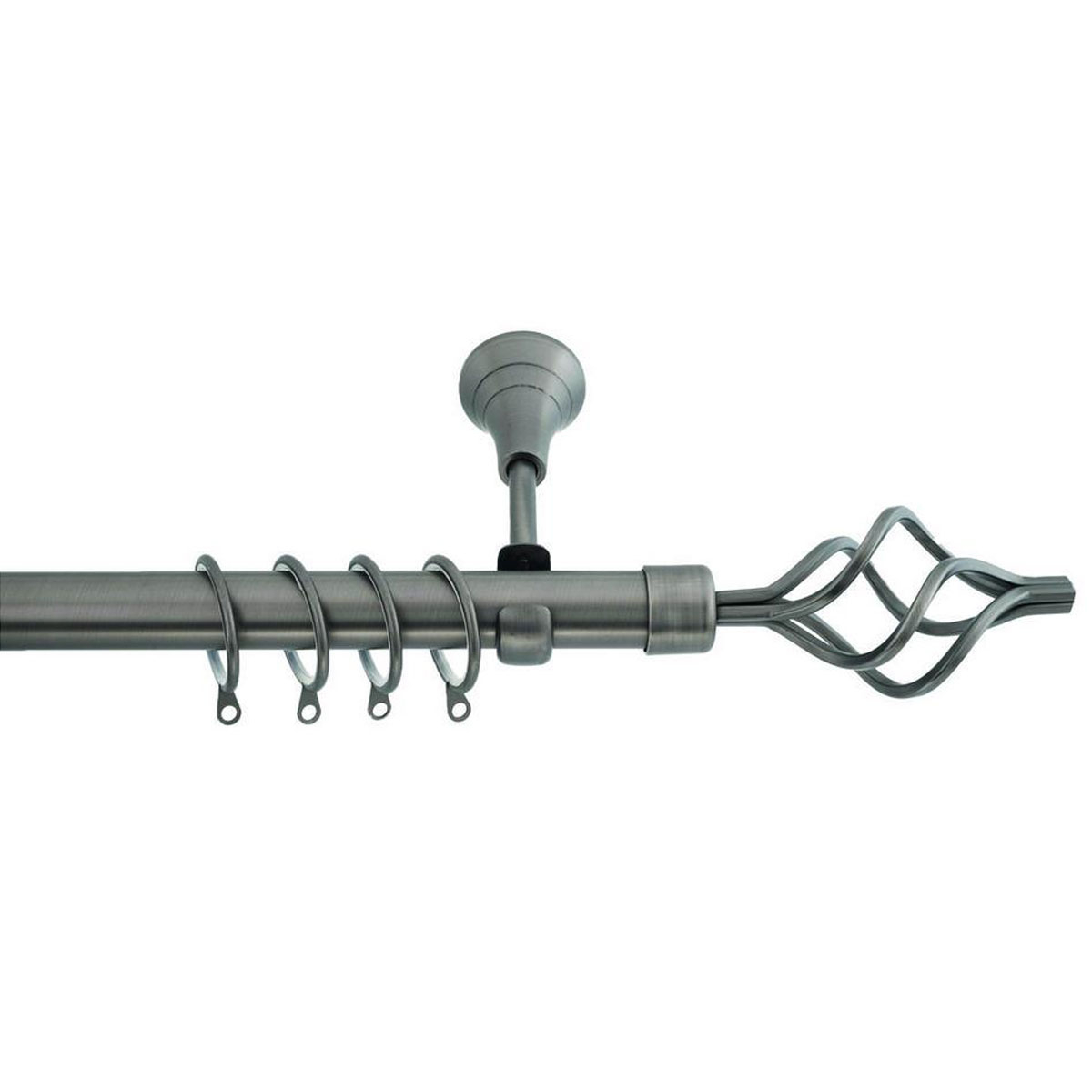 Κουρτινόξυλο Φ25mm Μονό Επεκτεινόμενο 160-300cm Με Άκρα Grace Anthracite 790227 φωτογραφία