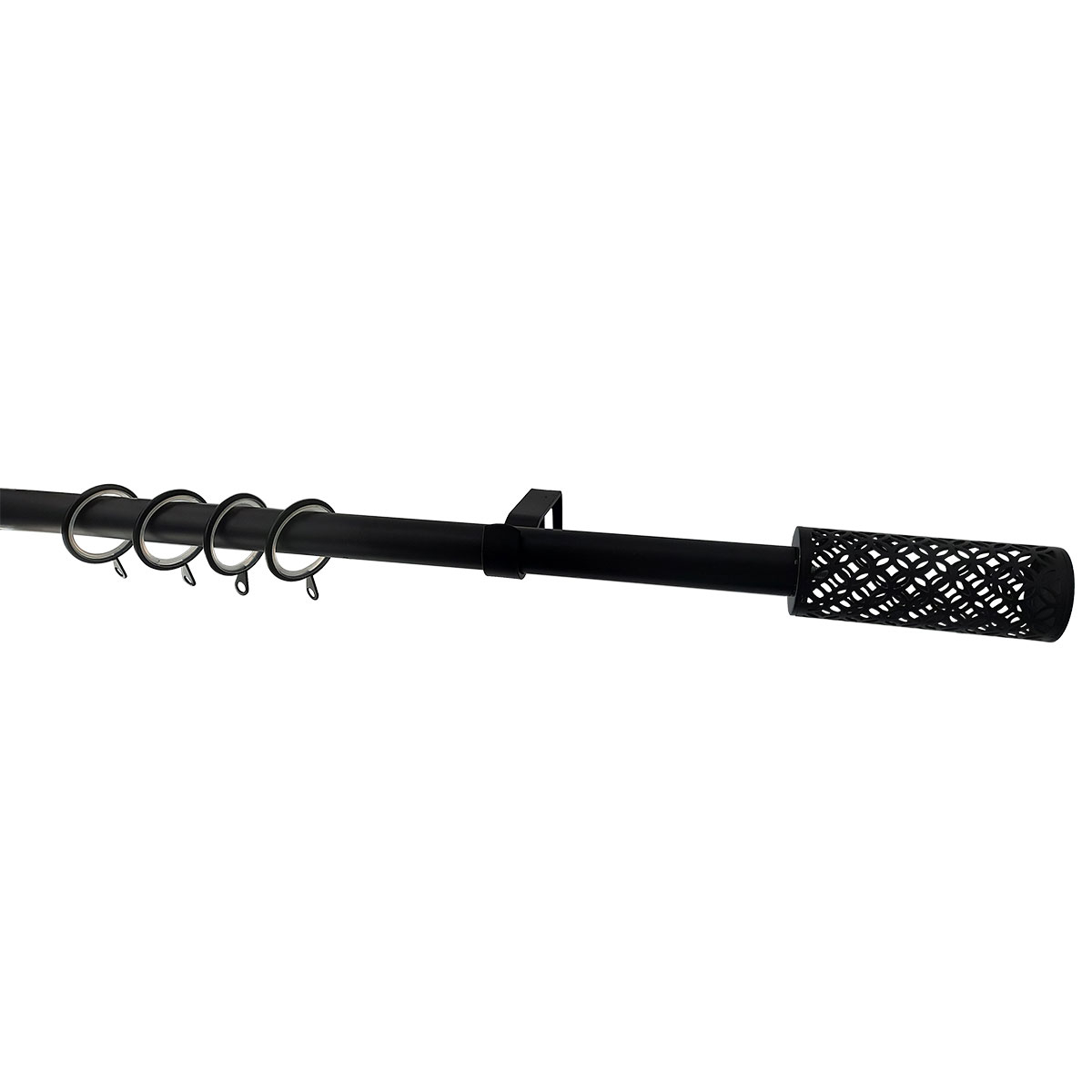 Κουρτινόξυλο Φ19mm Μονό Επεκτεινόμενο 120-210cm Με Άκρα Grace Black Mat 999128 φωτογραφία