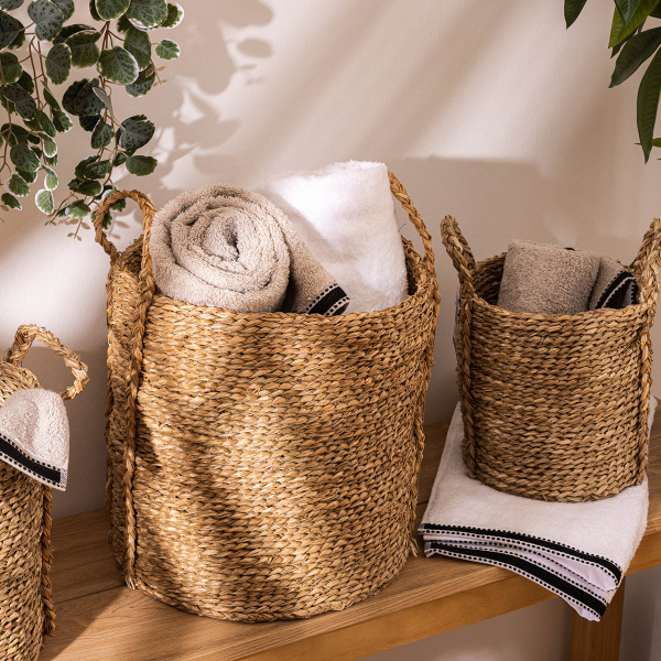 Καλάθια Αποθήκευσης (Σετ 3τμχ) A-S Round Natural 157047