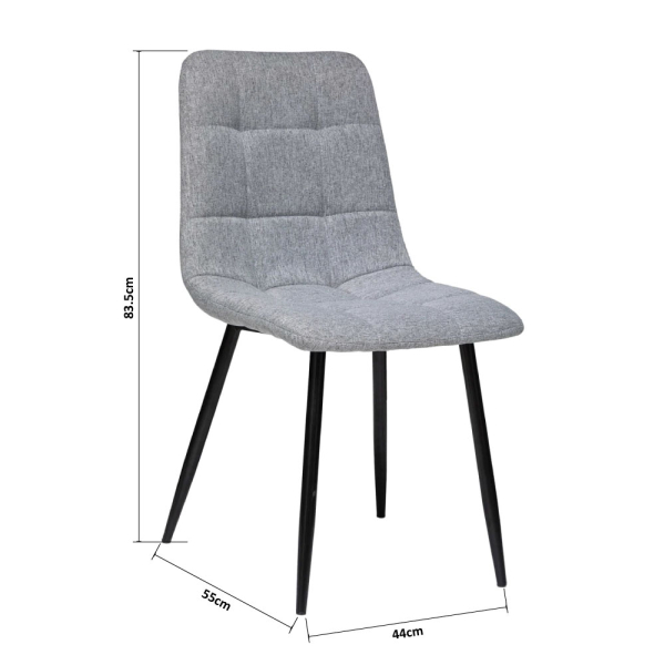 Καρέκλα Τραπεζαρίας (44x55x83.5) A-S Sirac Light Grey 184905A