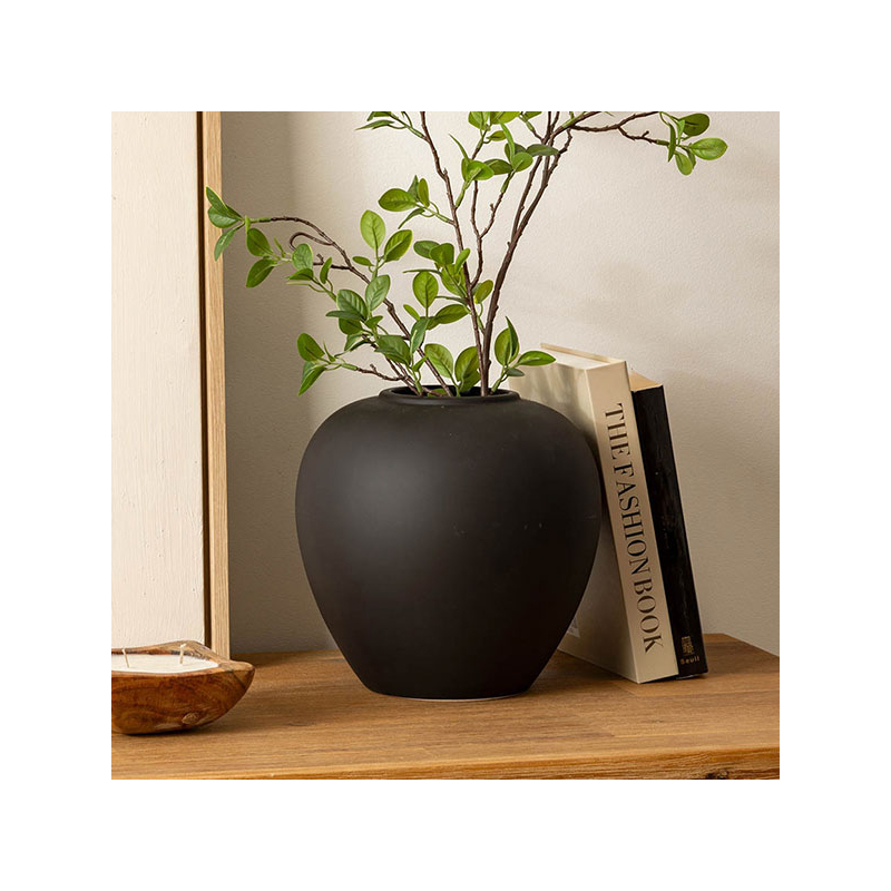 Διακοσμητικό Βάζο (Φ22x22) A-S Rily Black 204293A
