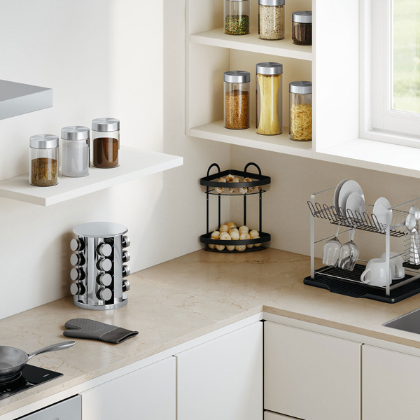 Γωνιακή Ραφιέρα Τοίχου Οργάνωσης Κουζίνας (22.2x22.2x33.7) F-V Mayaj 169222