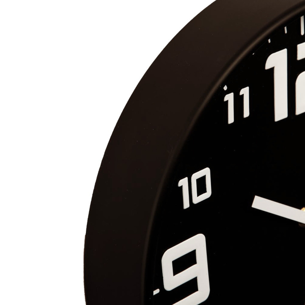 Ρολόι Τοίχου (Φ30) Αθόρυβο A-S Black 114555G