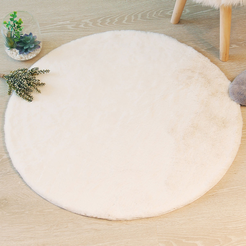 Στρογγυλό Πατάκι Γούνινο (Φ80) A-S Rug Fur Ivoire 172421A