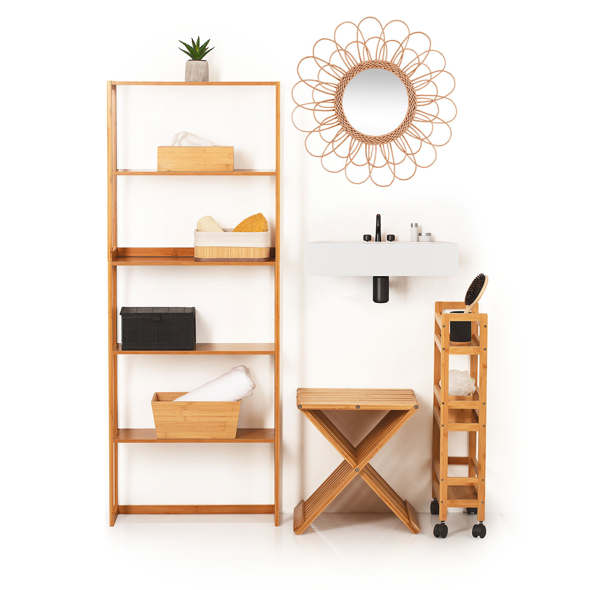 Διακοσμητικός Καθρέφτης Τοίχου (Φ56) A-S Flower 150682 Home Διακόσμηση Καθρέφτες Spitishop