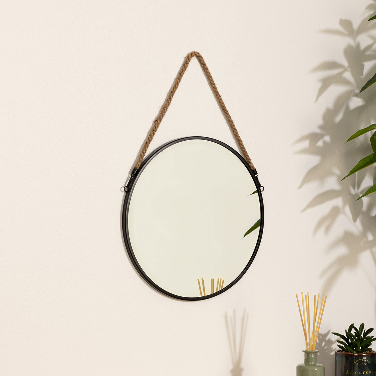 Spitishop Διακοσμητικός Καθρέφτης Τοίχου (Φ37) A-S Round Black 121409A