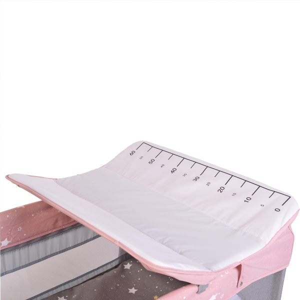 Παρκοκρέβατο 2 Θέσεων Με Αλλαξιέρα (0+ Μηνών/Έως 15kg) Cangaroo Once Upon A Time 3 Pink