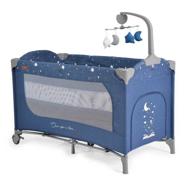 Παρκοκρέβατο 2 Θέσεων Με Αλλαξιέρα (0+ Μηνών/Έως 15kg) Cangaroo Once Upon A Time 3 Jeans