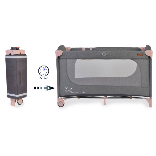 Παρκοκρέβατο (0+ Μηνών/Έως 14kg) Cangaroo Skyglow 1 Pink