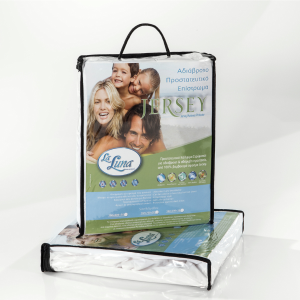 Κάλυμμα Στρώματος Μονό (100x200+30) Αδιάβροχο La Luna Jersay