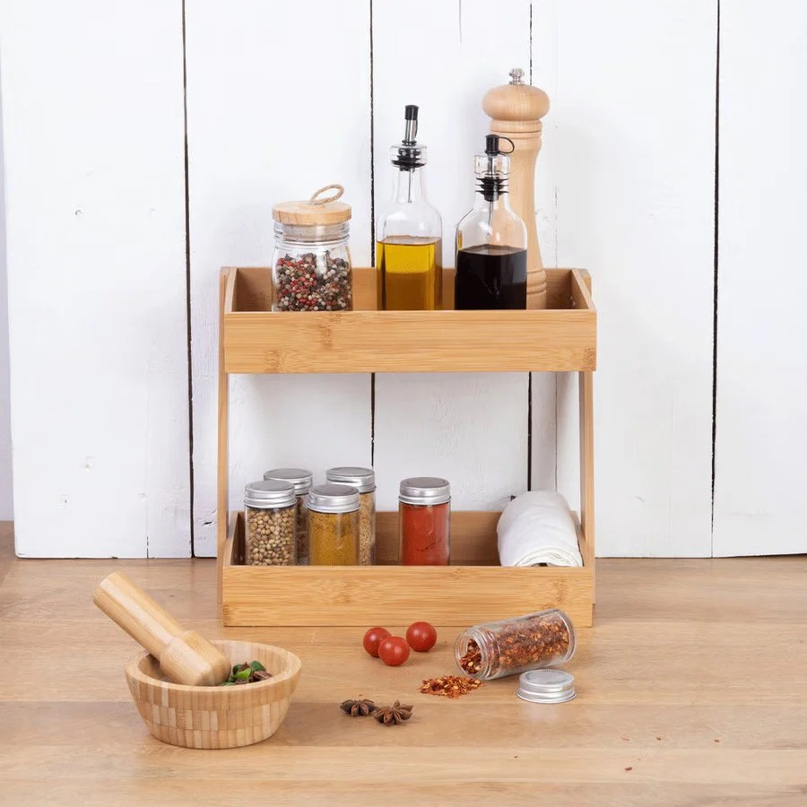 Ραφιέρα Οργάνωσης Κουζίνας (31 5X22 5X26) F-V Tray Organizer Bamboo 169186 Home Οργάνωση & Αποθήκευση Βάσεις - Ραφιέρες Spitishop