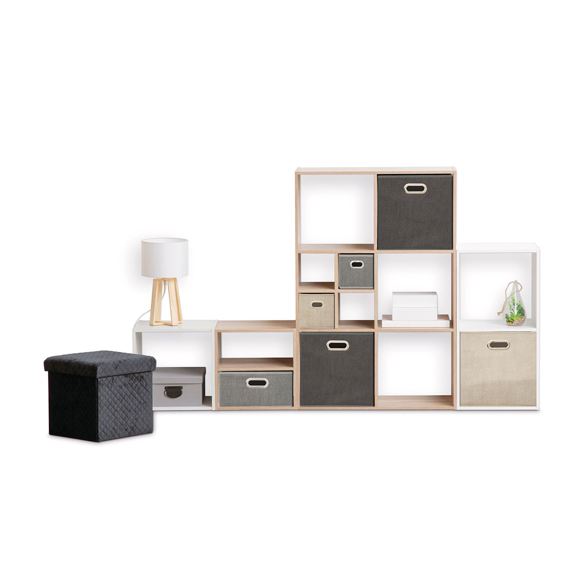 Βιβλιοθήκη Δαπέδου 2 Θέσεων (34 5X32X67 5) F-V Box Mix White 138967C Home Έπιπλα Βιβλιοθήκες - Ραφιέρες Spitishop