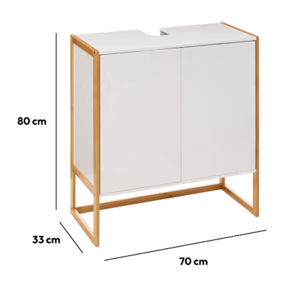 Ντουλάπι Μπάνιου Για Νιπτήρα (70x33x80) F-V Natureo White 174889A