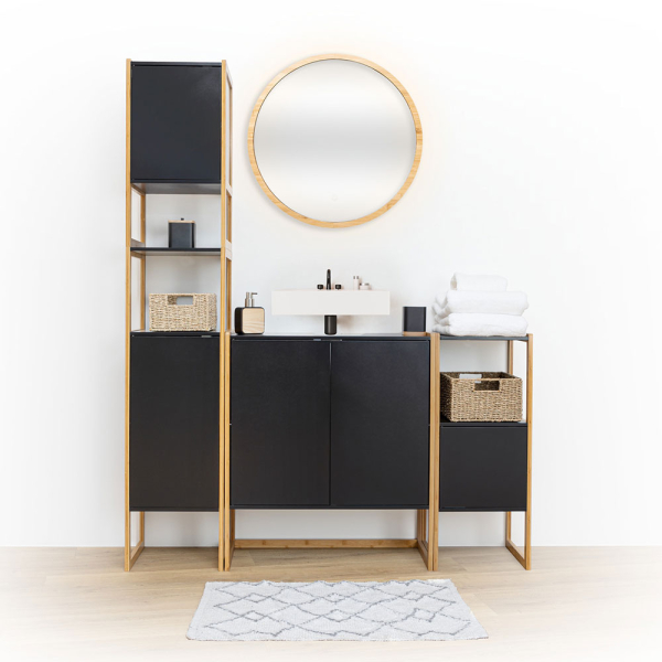 Ντουλάπι Μπάνιου Για Νιπτήρα (70x33x80) F-V Natureo Black 174889B