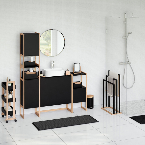 Ντουλάπι Μπάνιου Για Νιπτήρα (70x33x80) F-V Natureo Black 174889B