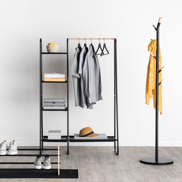 Καλόγερος Ρούχων F-V Coat Hanger 6 Hooks Black 138934A