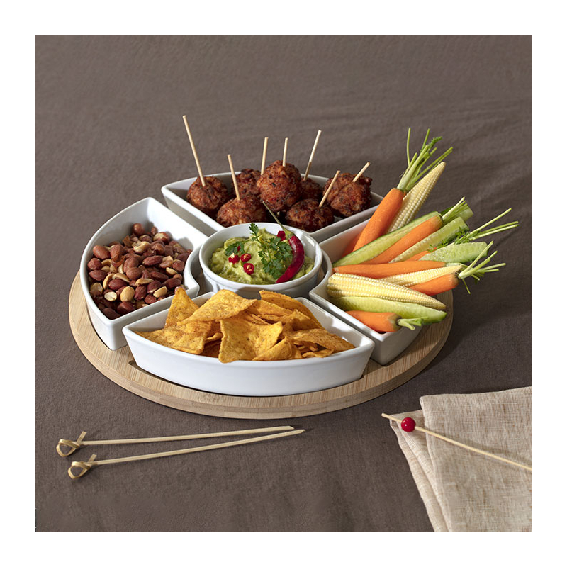 Ορντεβιέρα Σερβιρίσματος 5 Θέσεων (Φ27x4.3) S-D White Bamboo 188895