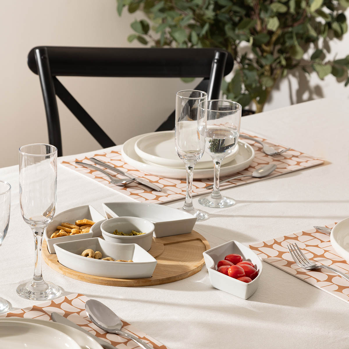 Ορντεβιέρα Σερβιρίσματος 5 Θέσεων (Φ27X4 3) S-D White Bamboo 188895 Home Είδη Spitishop