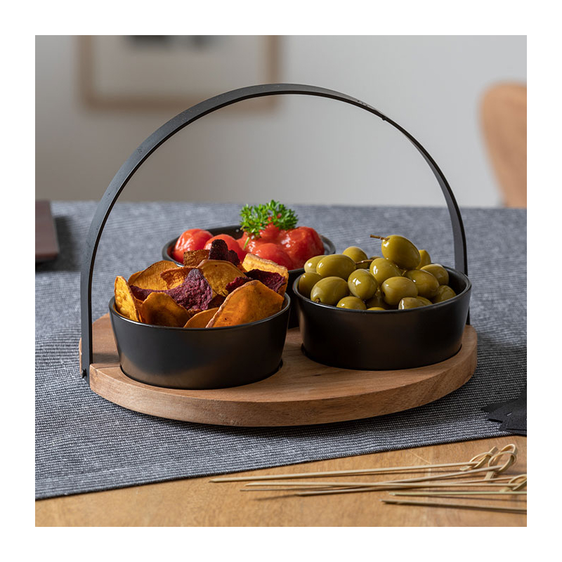 Ορντεβιέρα Σερβιρίσματος 3 Θέσεων (Φ21x14) S-D Black Bamboo 176922