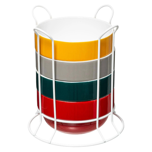 Μπωλ Σε Σταντ (Σετ 4τμχ) S-D Bowl On Rack 140609