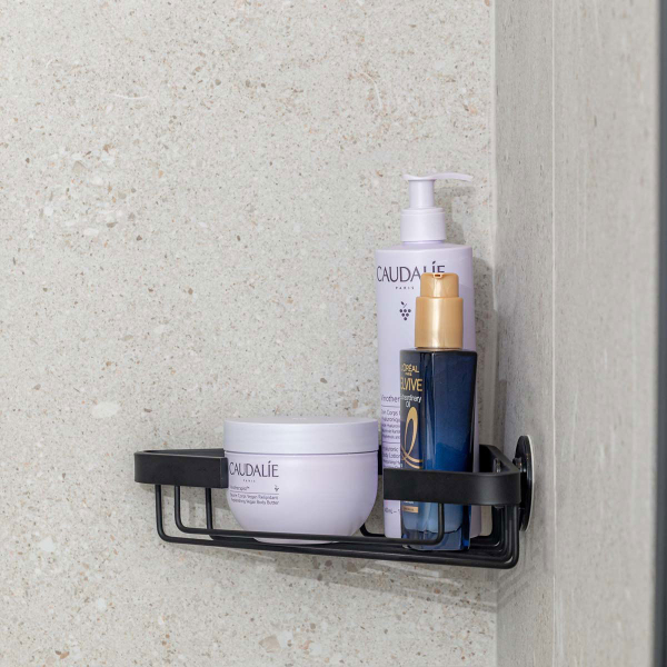 Γωνιακή Ραφιέρα Μπάνιου (25.2x16.7x6.4) Estia Stance Μαύρη 02-28503