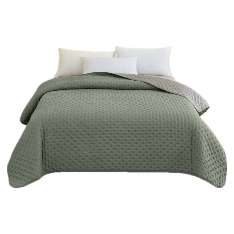 Κουβερλί 2 Όψεων (220x240) Hotel Aqua/Dark Grey 100% Microfiber