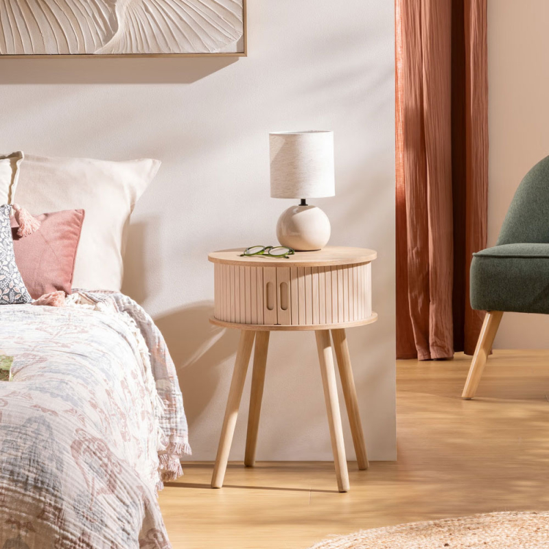 Κομοδίνο Με Ντουλάπι (Φ40x54) A-S Nysos Cream 206052A