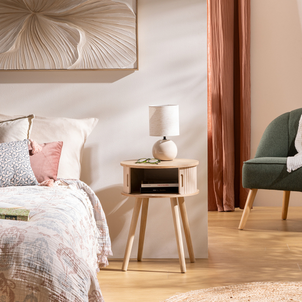 Κομοδίνο Με Ντουλάπι (Φ40x54) A-S Nysos Cream 206052A