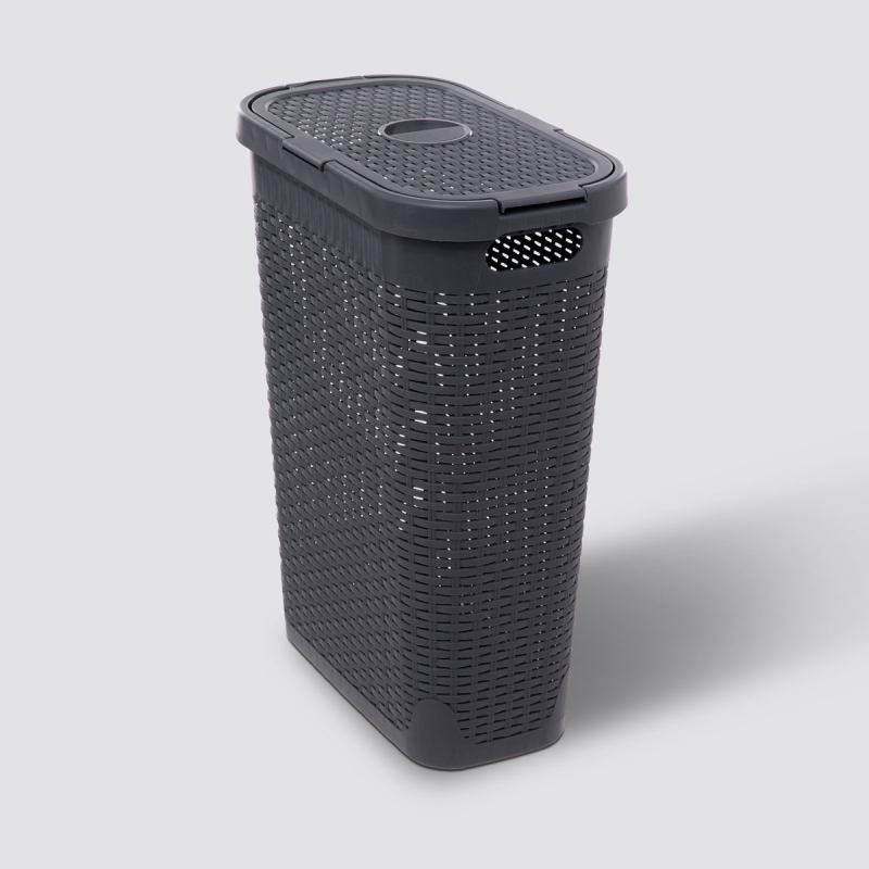 Καλάθι Απλύτων 40Lit (26.5x46.4x60.5) F-V Rattan Slim Concrete 202409J