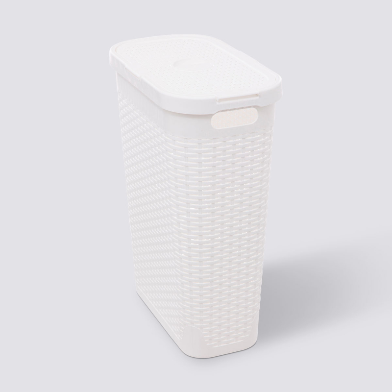 Καλάθι Απλύτων 40Lit (26.5x46.4x60.5) F-V Rattan Slim White 202409M