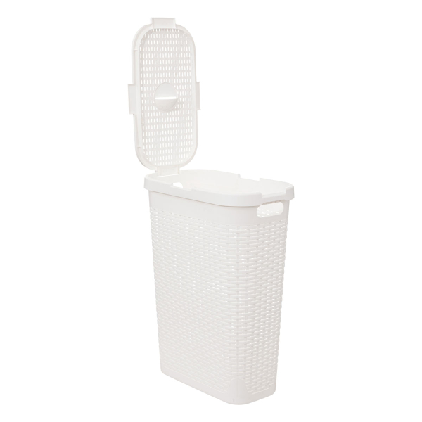 Καλάθι Απλύτων 40Lit (26.5x46.4x60.5) F-V Rattan Slim White 202409M