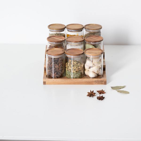 Βαζάκια Μπαχαρικών (Σετ 9τμχ) Σε Σταντ F-V Harmony 203024