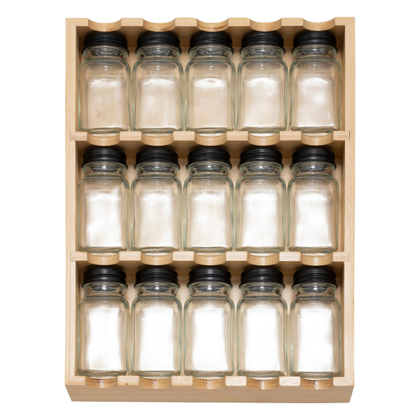 Βαζάκια Μπαχαρικών (Σετ 15τμχ) Σε Σταντ F-V Drawer 203087