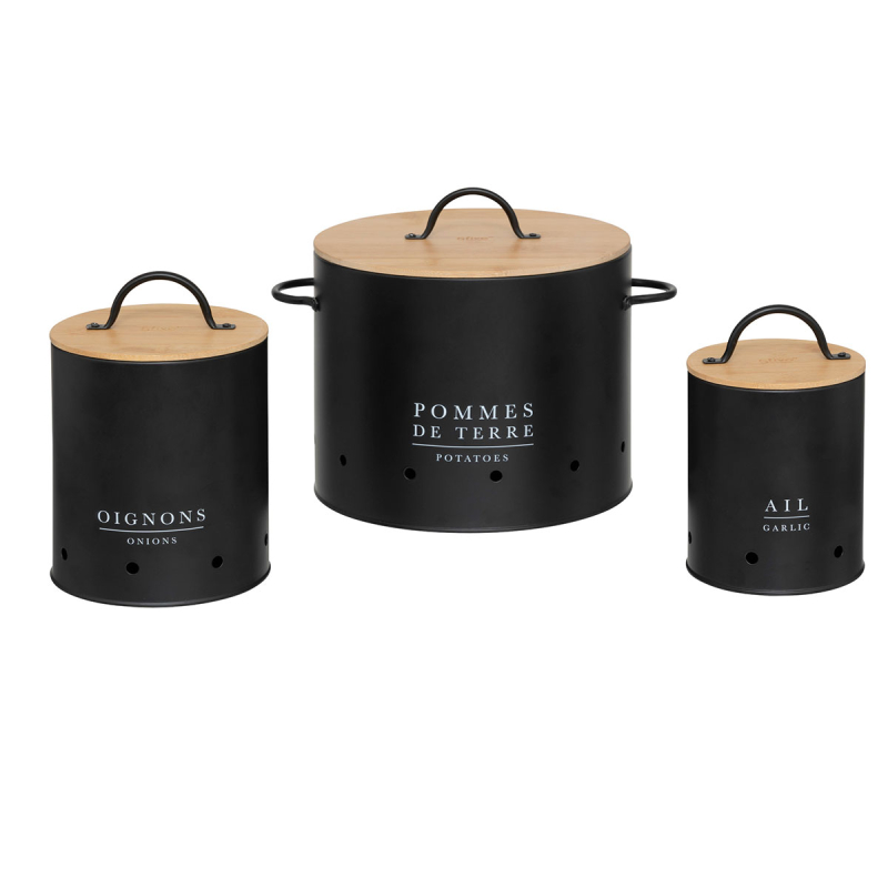 Δοχεία Για Πατάτες / Κρεμμύδια / Σκόρδα (Σετ 3τμχ) F-V Bamboo Boxes 203010