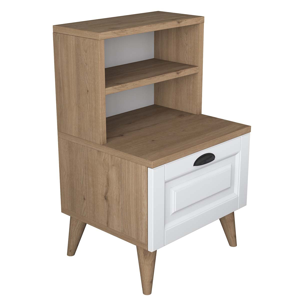 Κομοδίνο με Συρτάρι Ράφια (45X40X74 4) A-G 543Wrn1401 Walnut Home Έπιπλα Κρεβατοκάμαρας Κομοδίνα Spitishop