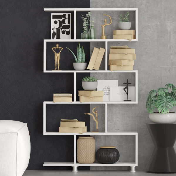 Βιβλιοθήκη Δαπέδου 10 Θέσεων (90x20x156) A-G Nilufer 746JUG3603 White