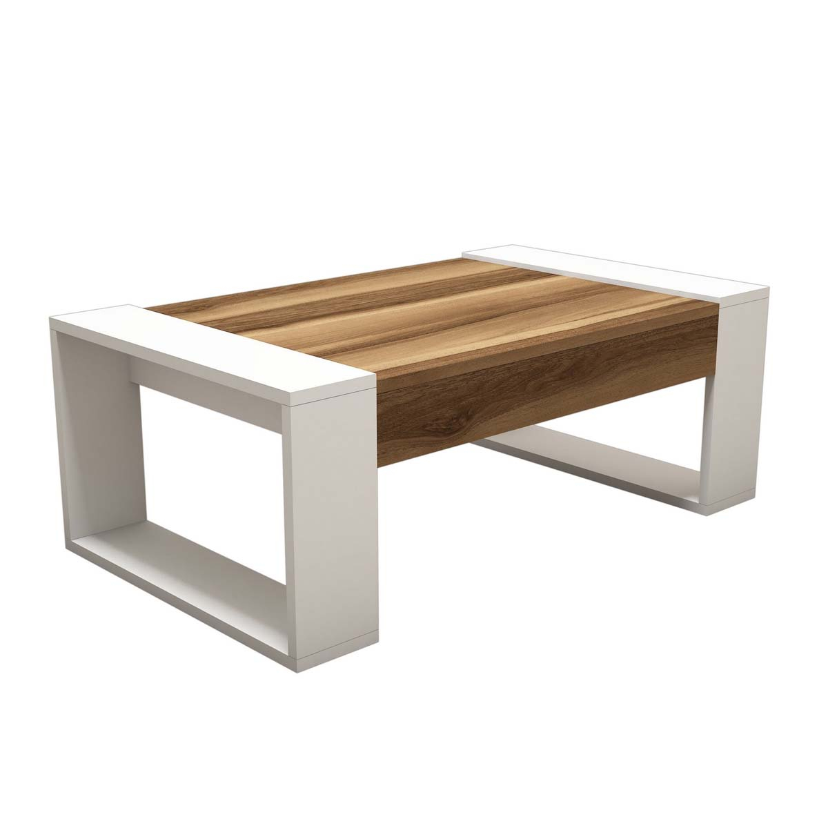 Τραπέζι Σαλονιού (102X60X37 6) A-G Venus 845Hct2818 Walnut White Home Έπιπλα Τραπεζάκια & Βοηθητικά Spitishop