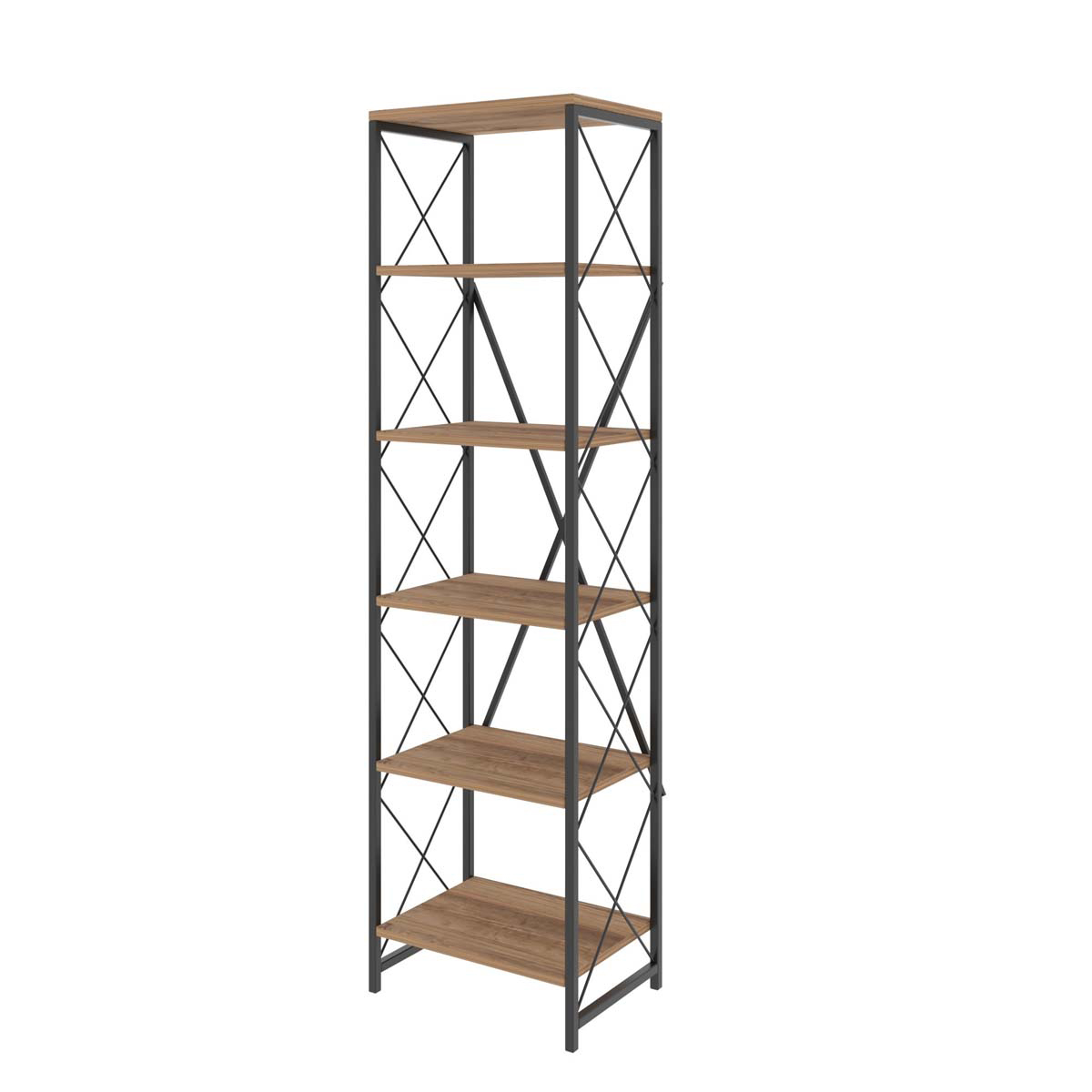 Ραφιέρα Δαπέδου 5 Θέσεων (50X30X180) A-G Suadiye 854Kln3605 Pine Black Home Έπιπλα Βιβλιοθήκες - Ραφιέρες Spitishop