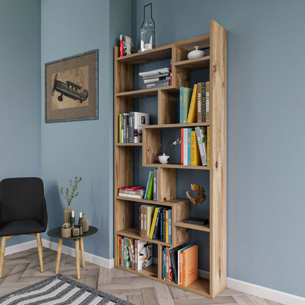 Βιβλιοθήκη Δαπέδου 10 Θέσεων (90x22x182) A-G Kuttap 854KLN4307 Pine